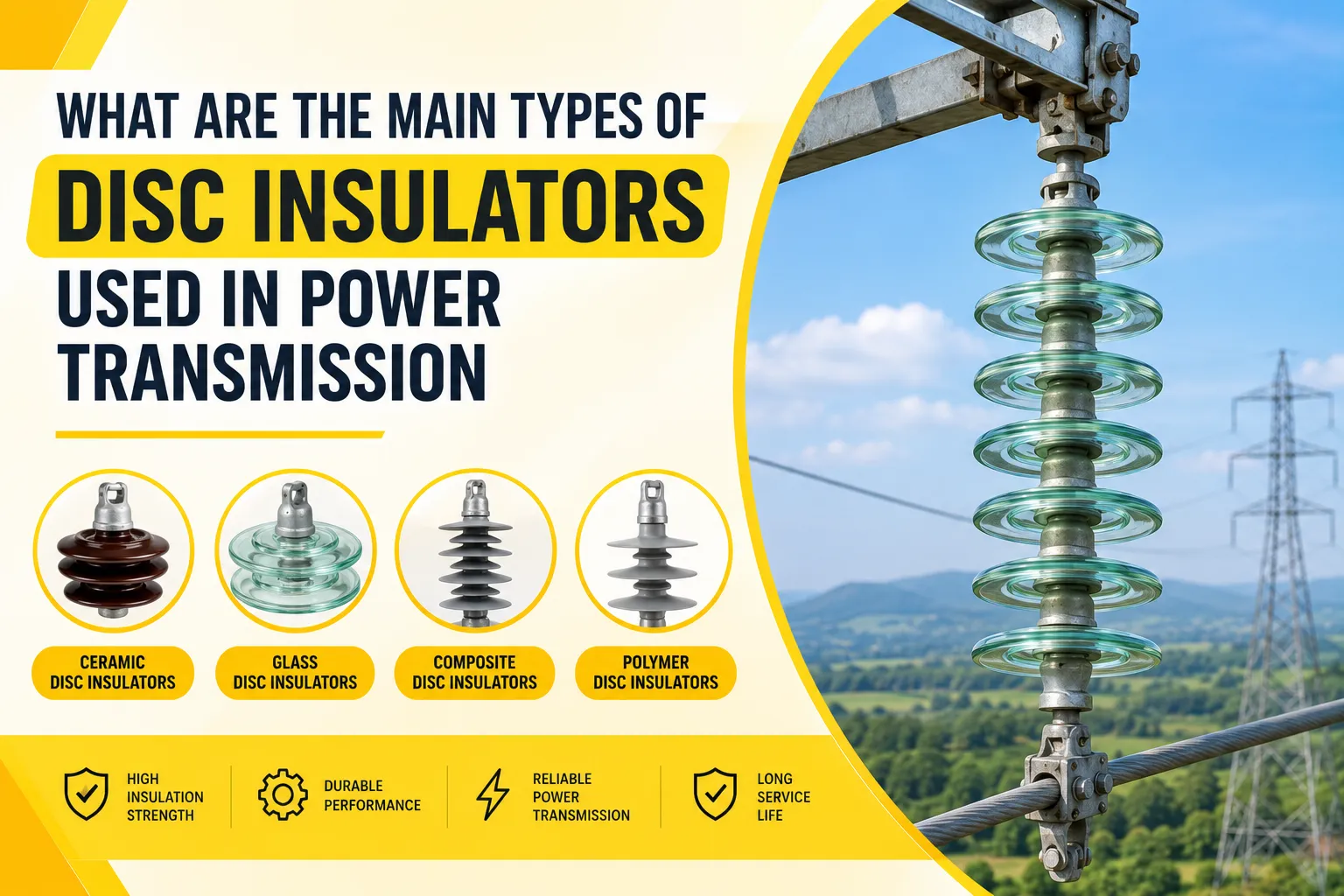 What Are the Main Types of Disc Insulators Used in Power Transmission